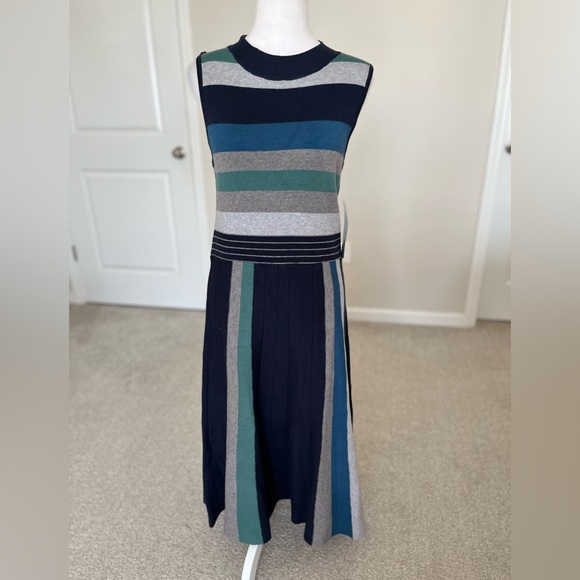 NWT London Times Colorblock Striped Midi Sweater Dress Size Small - Picture 1 of 11